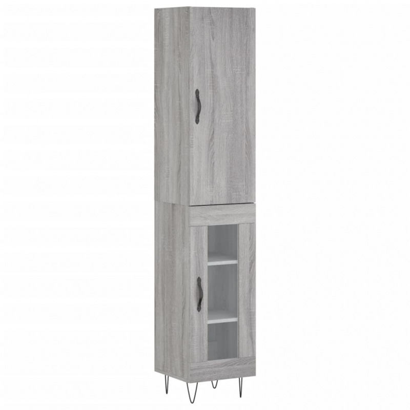 Highboard Grau Sonoma 34,5x34x180 cm Holzwerkstoff