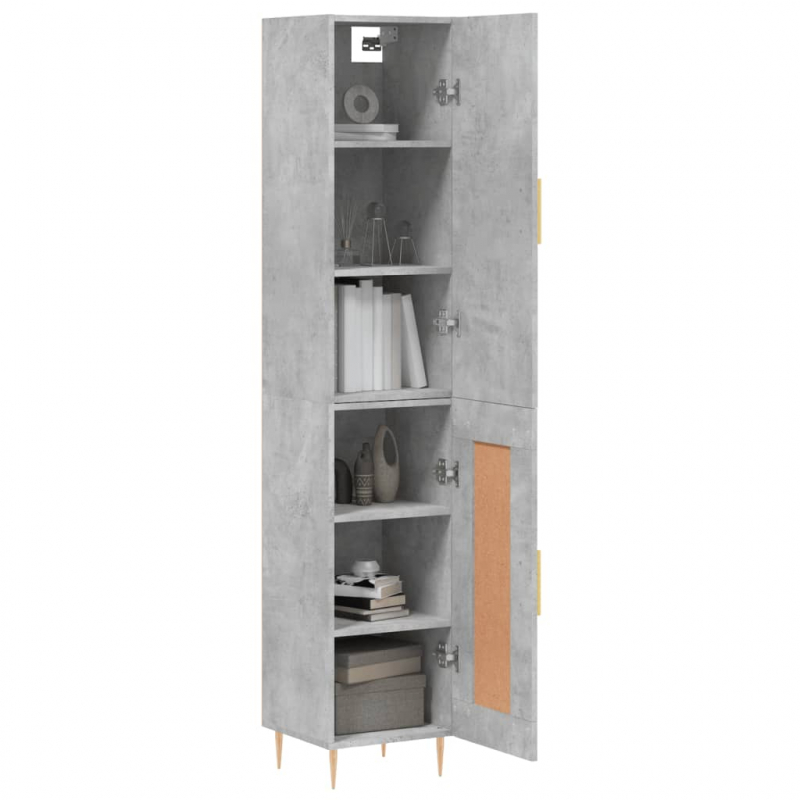 Highboard Betongrau 34,5x34x180 cm Holzwerkstoff
