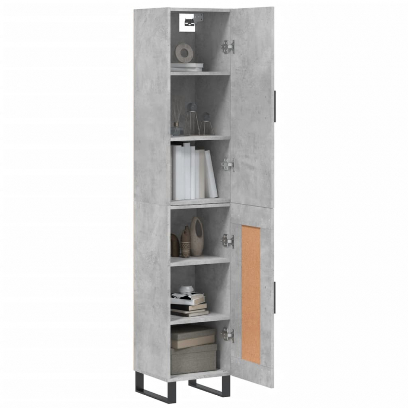 Highboard Betongrau 34,5x34x180 cm Holzwerkstoff