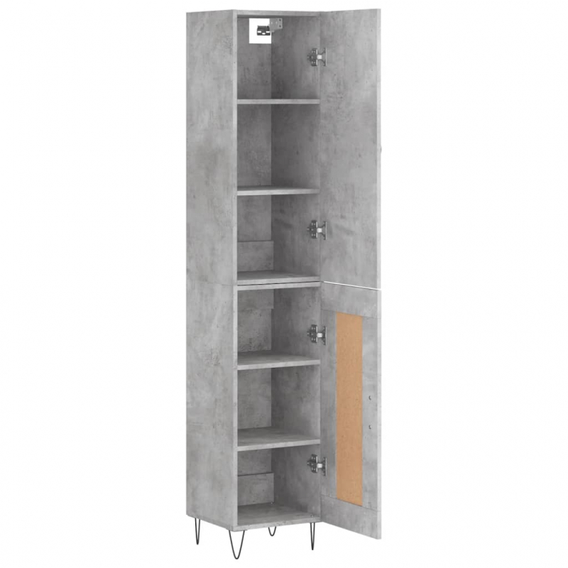 Highboard Betongrau 34,5x34x180 cm Holzwerkstoff