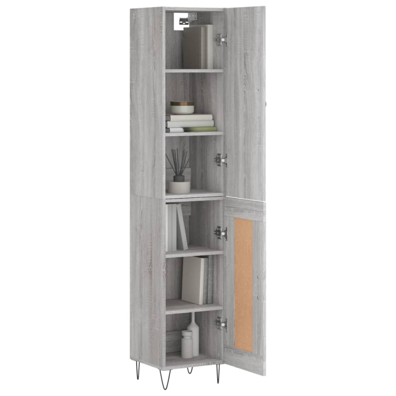 Highboard Grau Sonoma 34,5x34x180 cm Holzwerkstoff