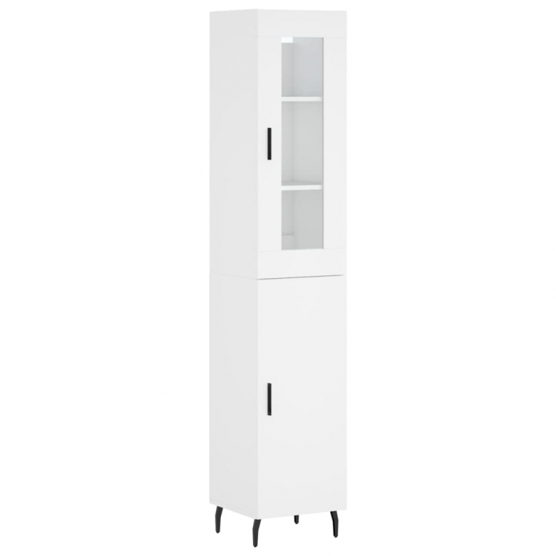 Highboard Weiß 34,5x34x180 cm Holzwerkstoff