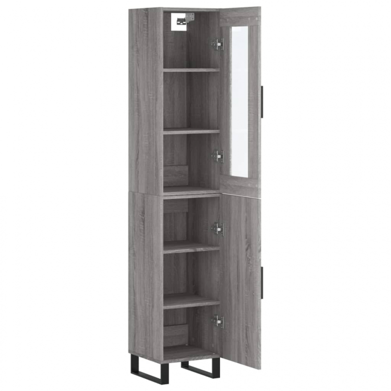 Highboard Grau Sonoma 34,5x34x180 cm Holzwerkstoff
