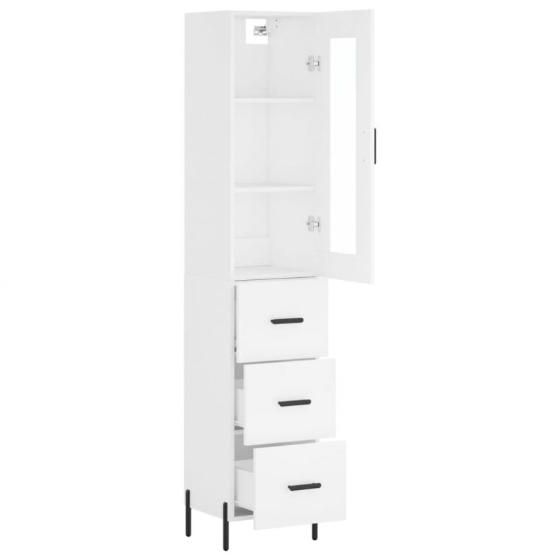 Highboard Weiß 34,5x34x180 cm Holzwerkstoff