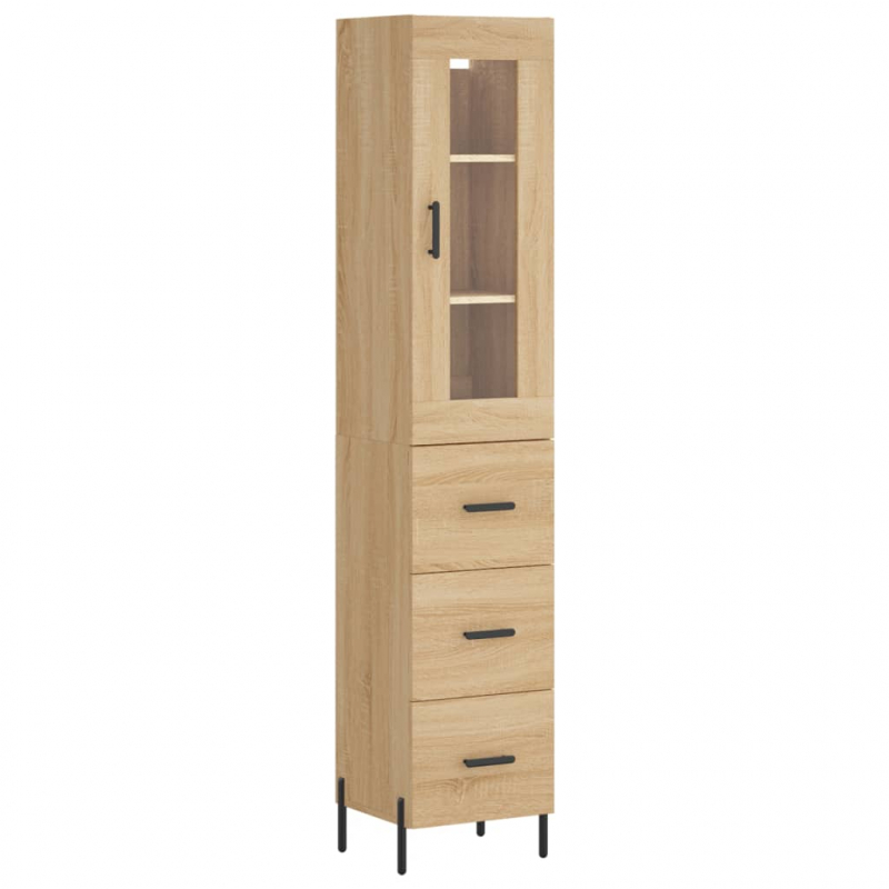 Highboard Sonoma-Eiche 34,5x34x180 cm Holzwerkstoff