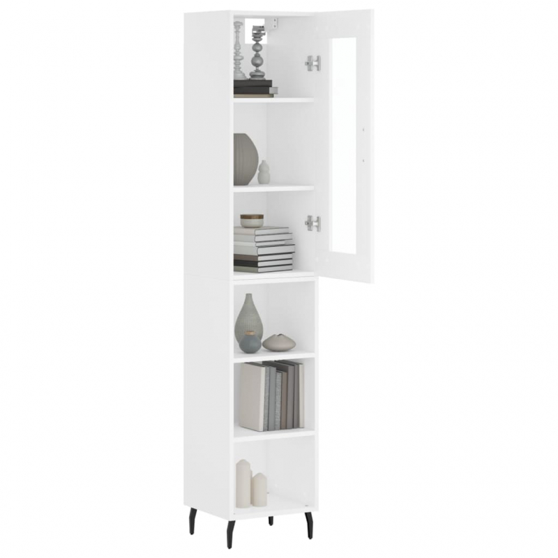 Highboard Weiß 34,5x34x180 cm Holzwerkstoff