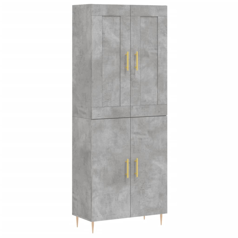 Highboard Betongrau 69,5x34x180 cm Holzwerkstoff
