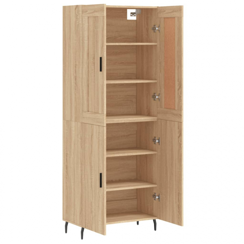 Highboard Sonoma-Eiche 69,5x34x180 cm Holzwerkstoff