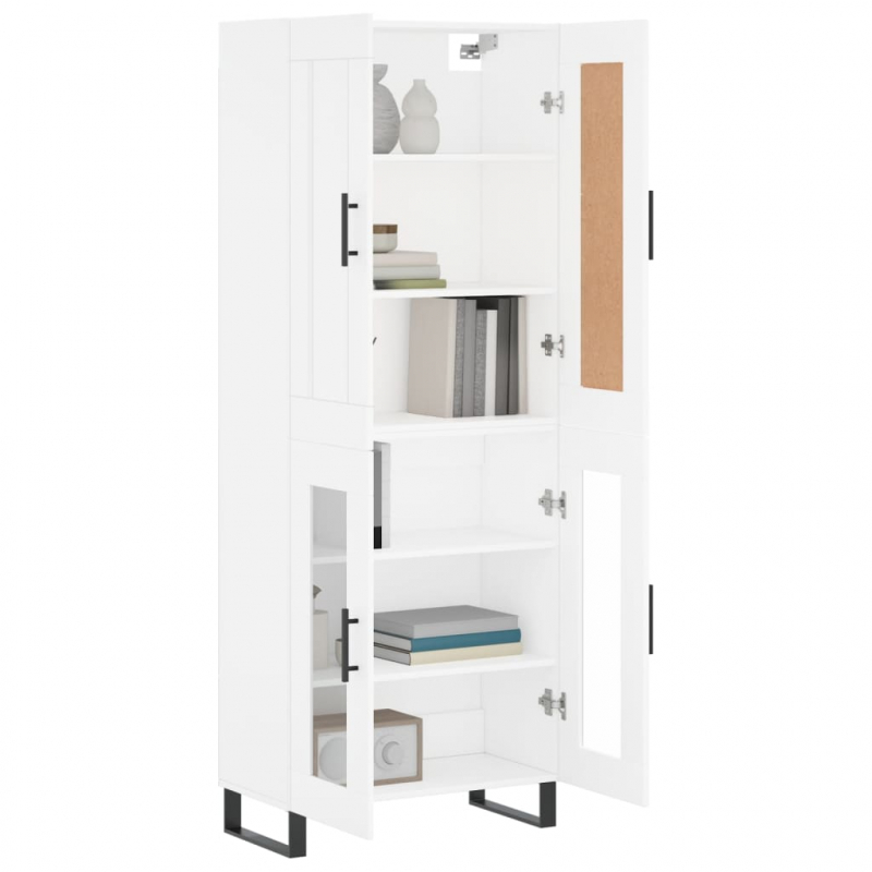 Highboard Weiß 69,5x34x180 cm Holzwerkstoff