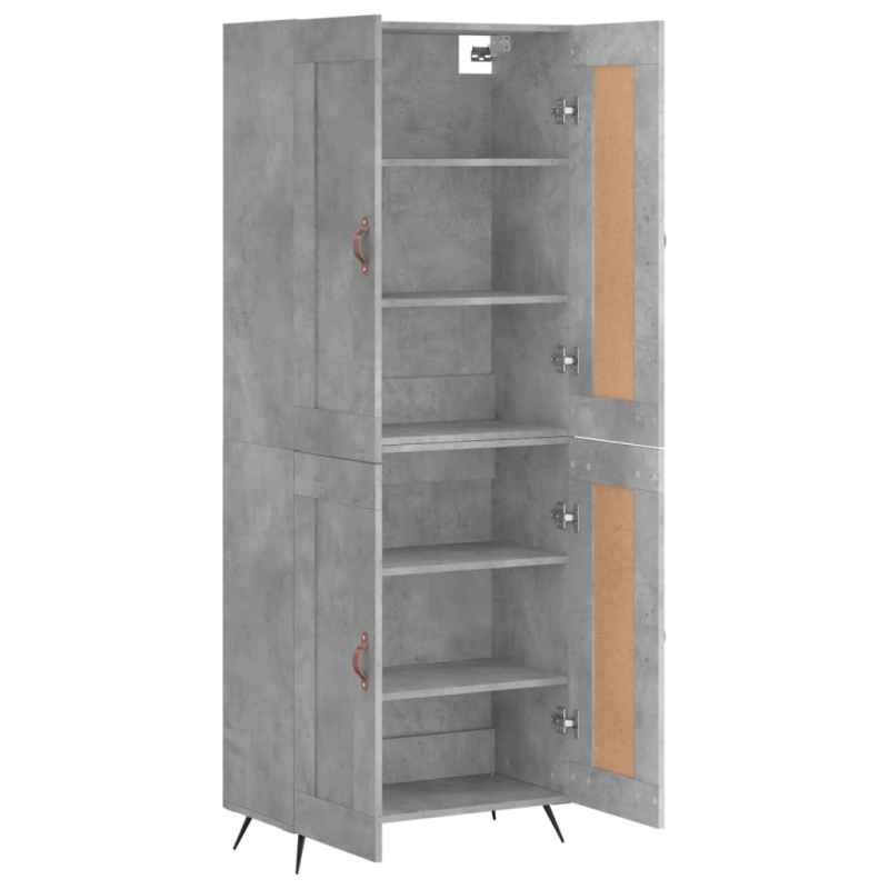 Highboard Betongrau 69,5x34x180 cm Holzwerkstoff