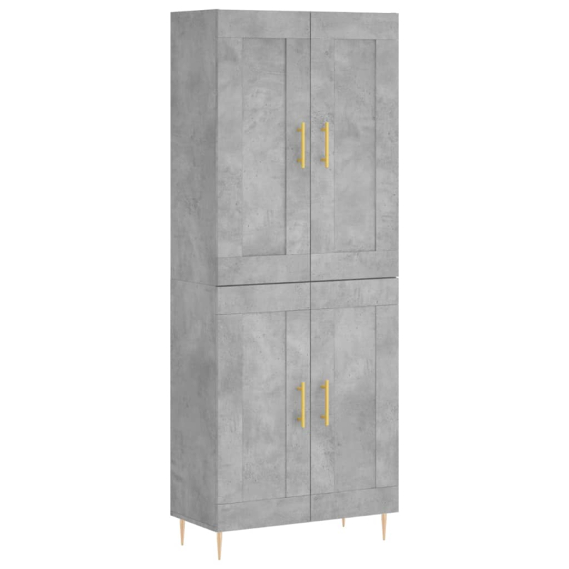 Highboard Betongrau 69,5x34x180 cm Holzwerkstoff