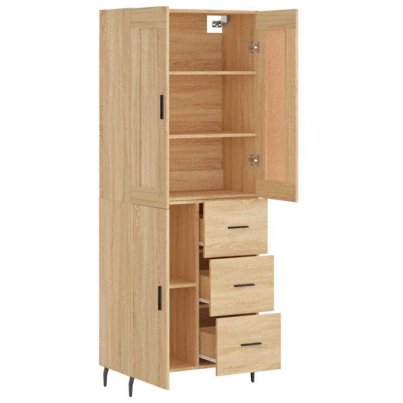 Highboard Sonoma-Eiche 69,5x34x180 cm Holzwerkstoff