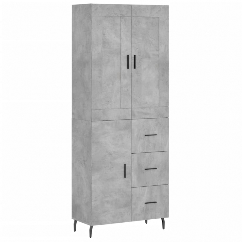 Highboard Betongrau 69,5x34x180 cm Holzwerkstoff