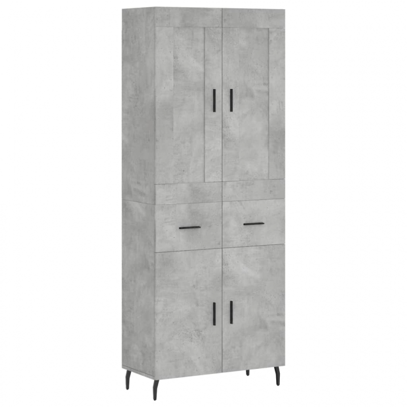 Highboard Betongrau 69,5x34x180 cm Holzwerkstoff