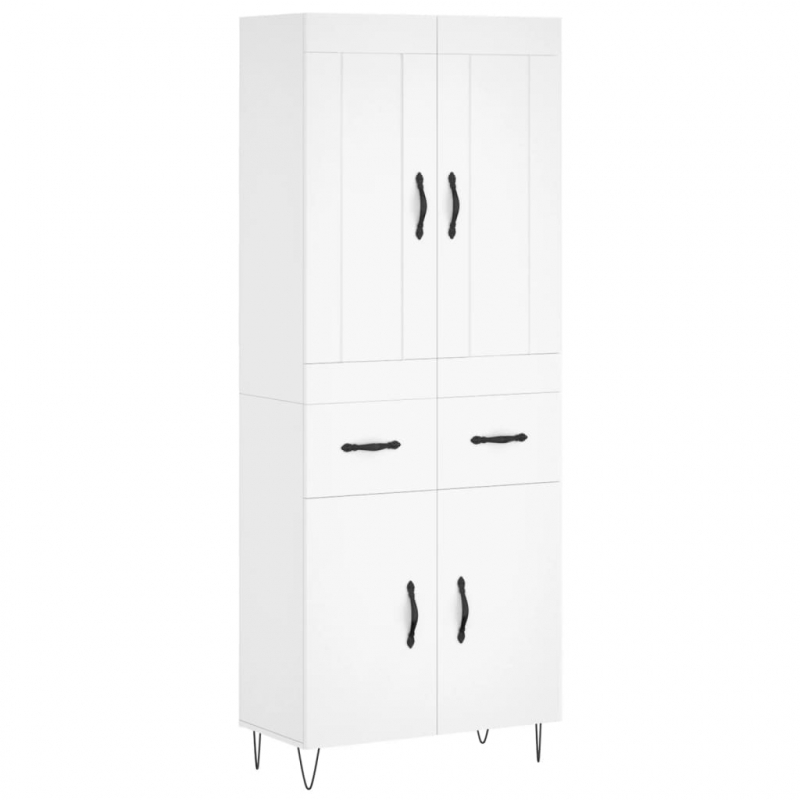 Highboard Weiß 69,5x34x180 cm Holzwerkstoff