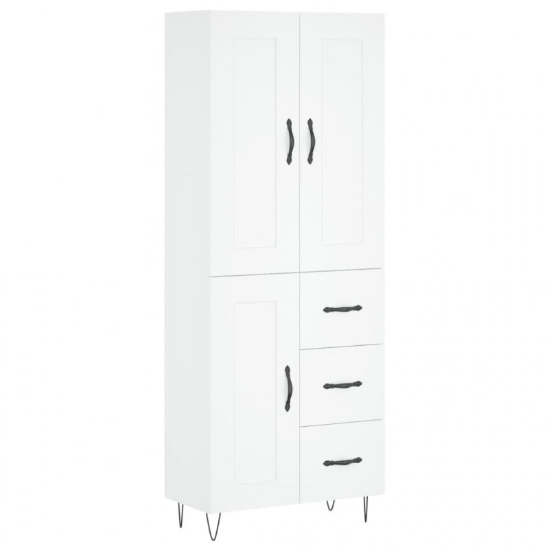 Highboard Weiß 69,5x34x180 cm Holzwerkstoff