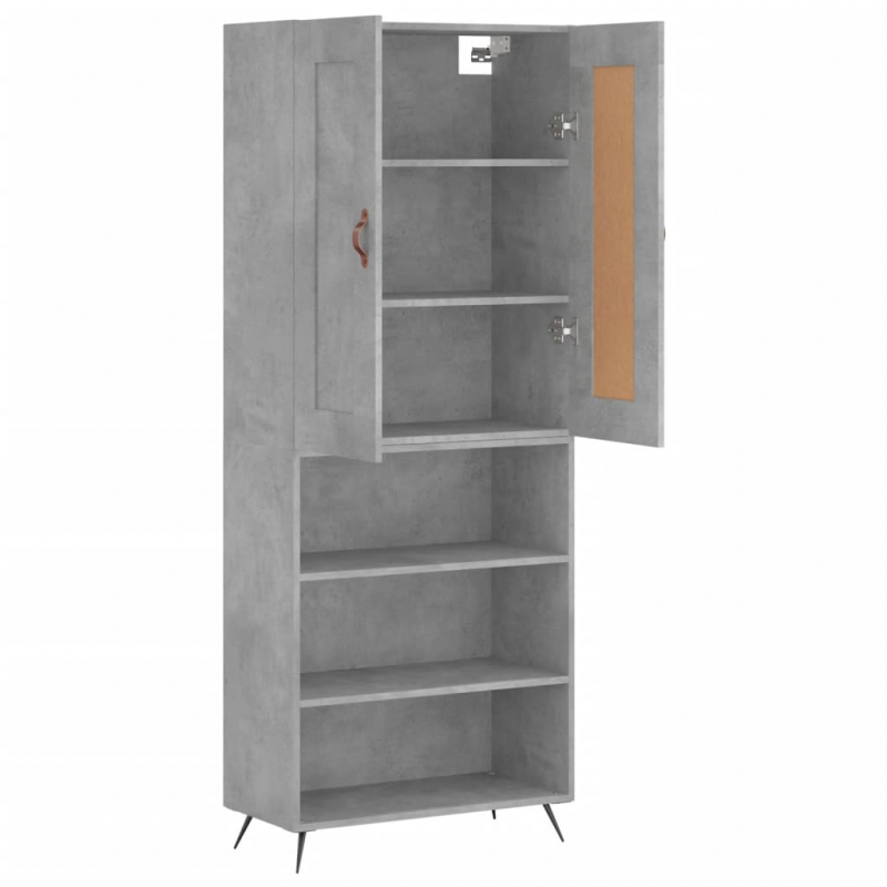 Highboard Betongrau 69,5x34x180 cm Holzwerkstoff
