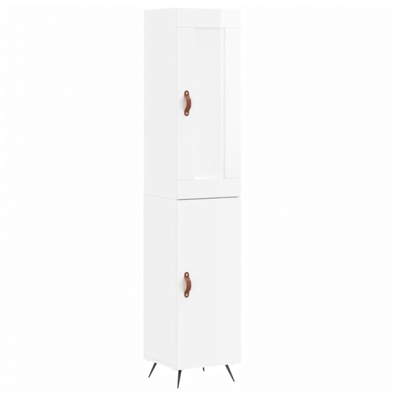 Highboard Hochglanz-Weiß 34,5x34x180 cm Holzwerkstoff