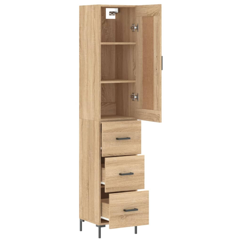 Highboard Sonoma-Eiche 34,5x34x180 cm Holzwerkstoff