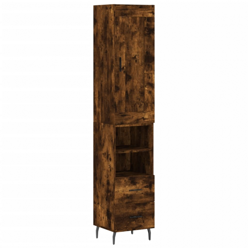 Highboard Räuchereiche 34,5x34x180 cm Holzwerkstoff