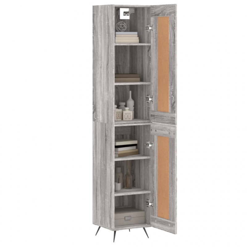 Highboard Grau Sonoma 34,5x34x180 cm Holzwerkstoff