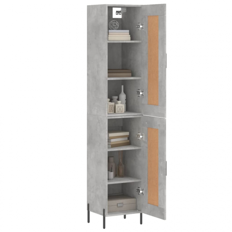 Highboard Betongrau 34,5x34x180 cm Holzwerkstoff