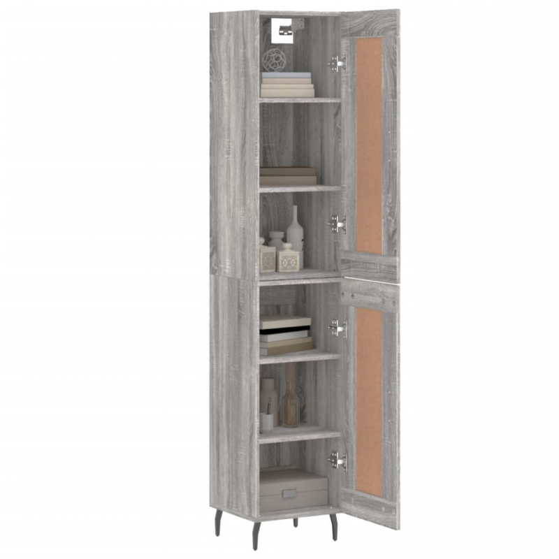 Highboard Grau Sonoma 34,5x34x180 cm Holzwerkstoff
