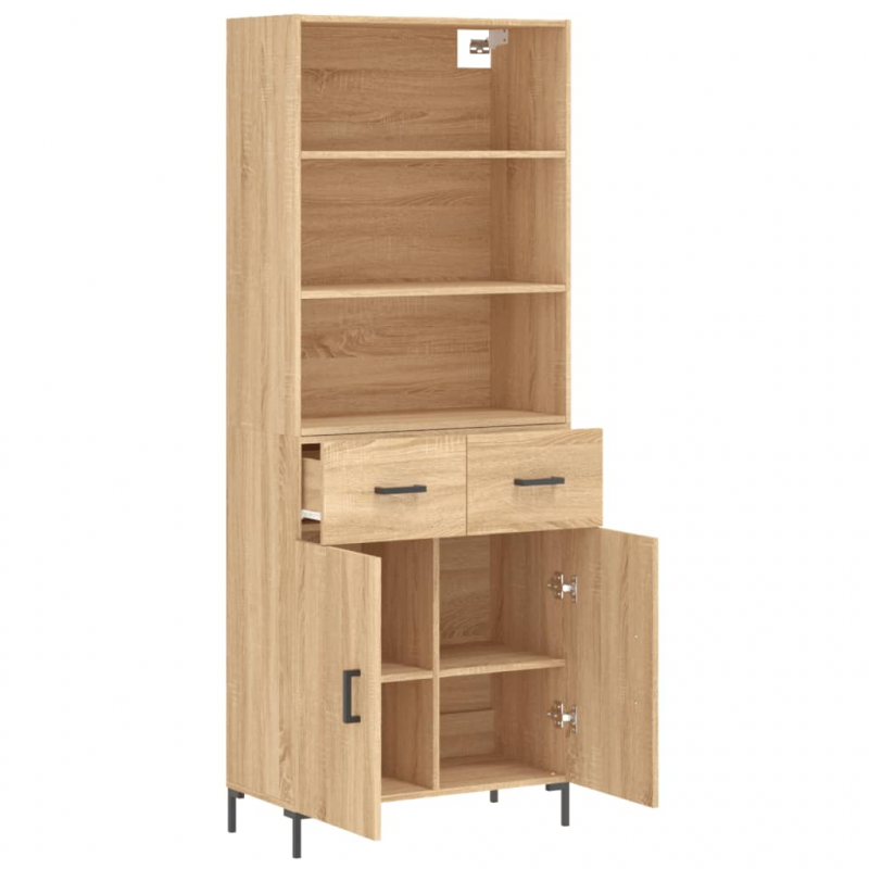 Highboard Sonoma-Eiche 69,5x34x180 cm Holzwerkstoff