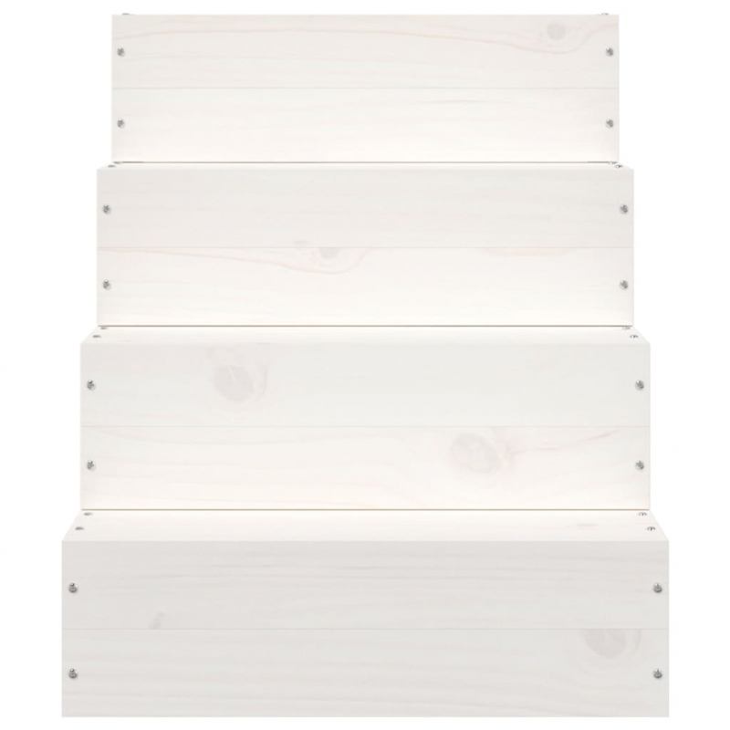 Haustiertreppe Weiß 40x49x47 cm Massivholz Kiefer