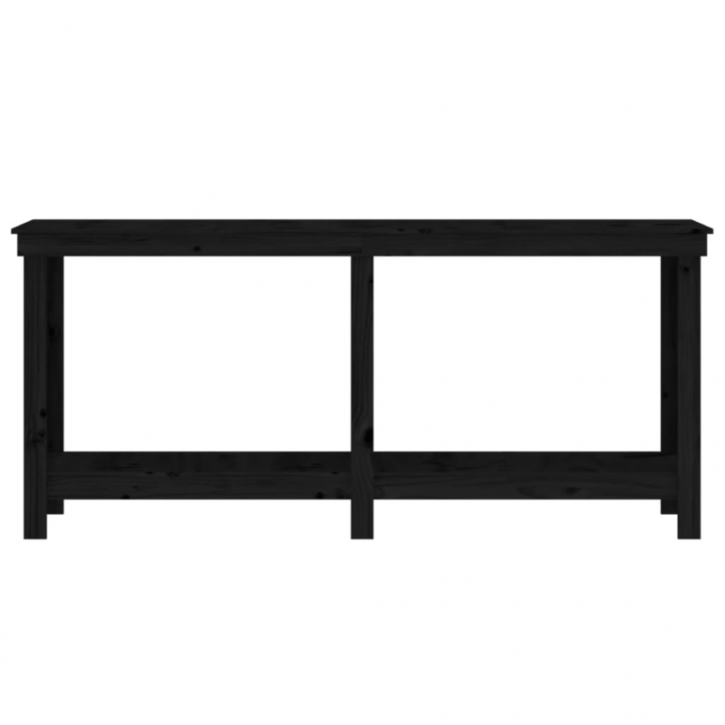 Werkbank Schwarz 180x50x80 cm Massivholz Kiefer