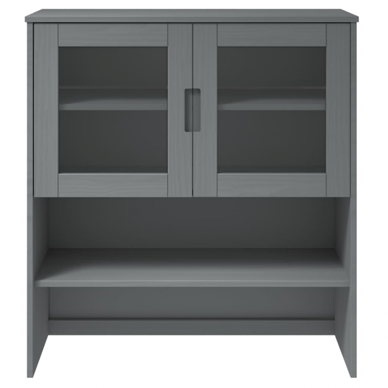 Highboard-Oberteil MOLDE Grau 90x35x100 cm Massivholz Kiefer