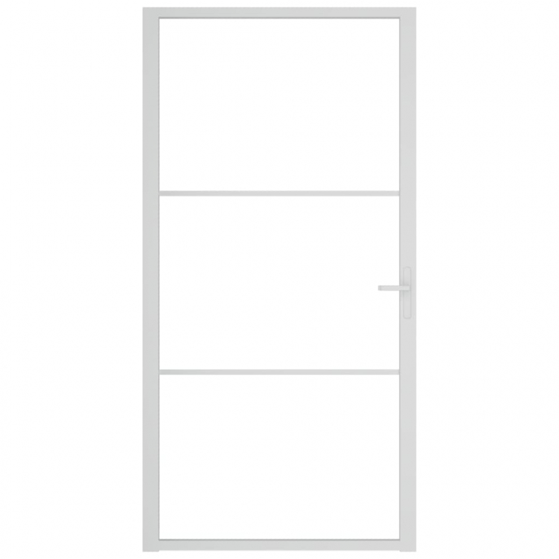 Innentür 102,5x201,5 cm Weiß ESG-Glas und Aluminium