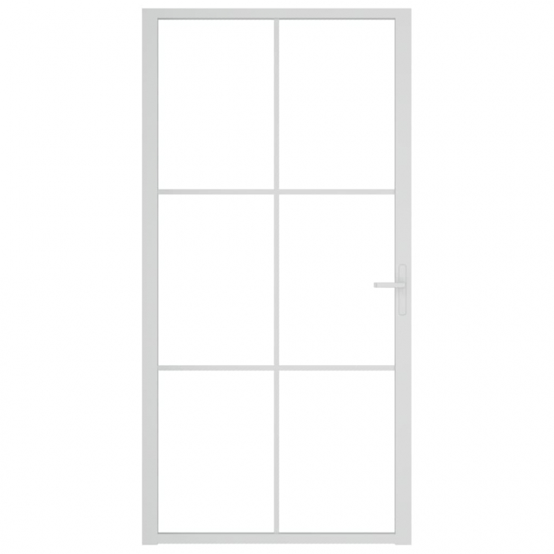 Innentür 102,5x201,5 cm Weiß ESG-Glas und Aluminium