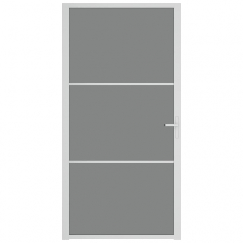 Innentür 102,5x201,5 cm Weiß ESG-Glas und Aluminium