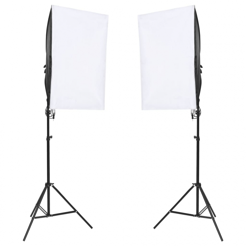 Fotostudio-Set mit Leuchten, Hintergrund und Reflektor