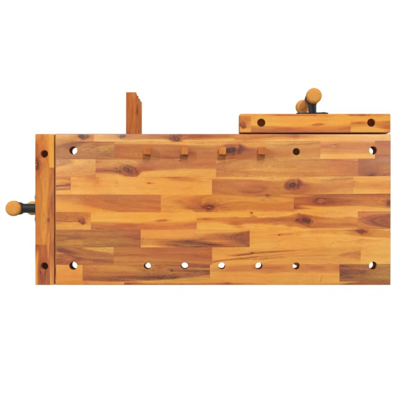 Werkbank mit Schraubstöcken 92x48x83 cm Massivholz Akazie