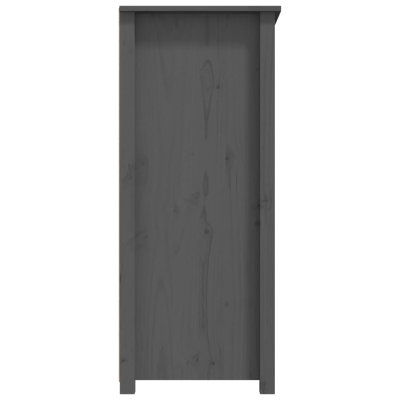 Sideboard Grau 83x41,5x100 cm Massivholz Kiefer
