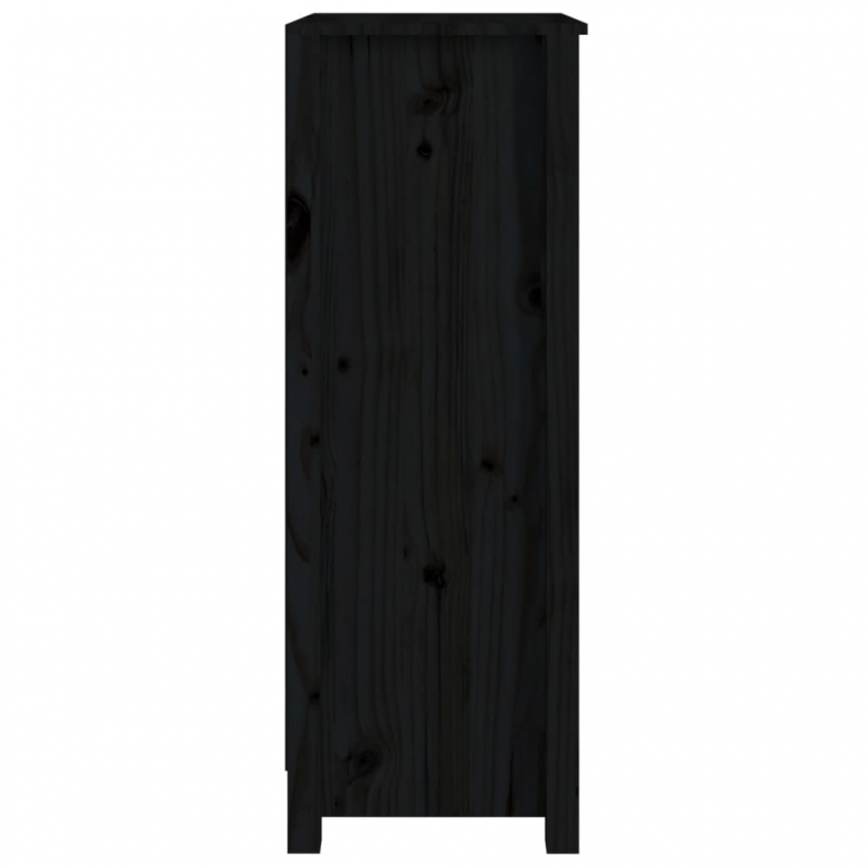 Bücherregal Schwarz 50x35x97 cm Massivholz Kiefer