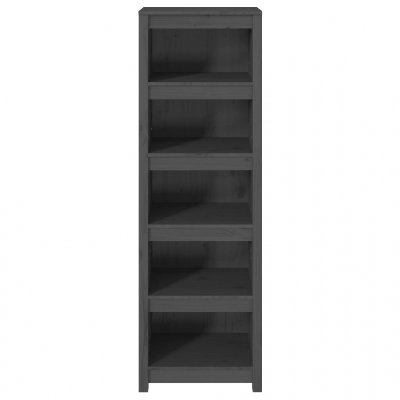 Bücherregal Grau 50x35x154 cm Massivholz Kiefer