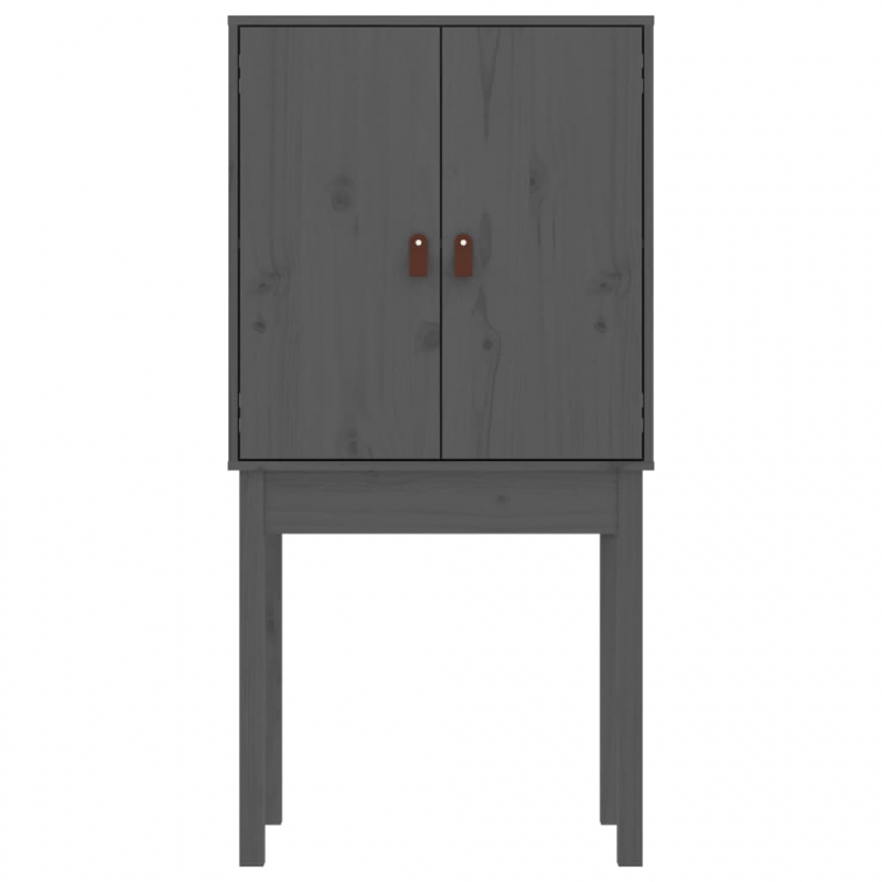 Highboard Grau 60x40x120 cm Massivholz Kiefer