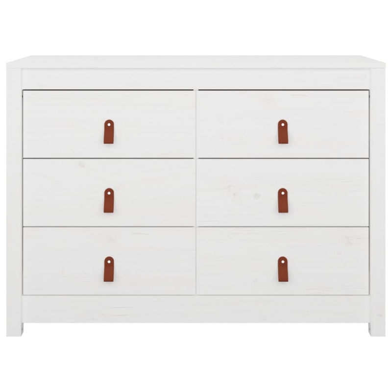 Beistellschrank Weiß 100x40x72 cm Massivholz Kiefer