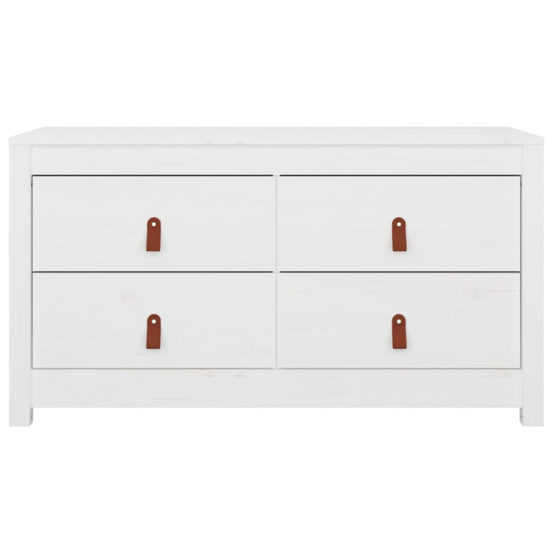 Beistellschrank Weiß 100x40x54 cm Massivholz Kiefer