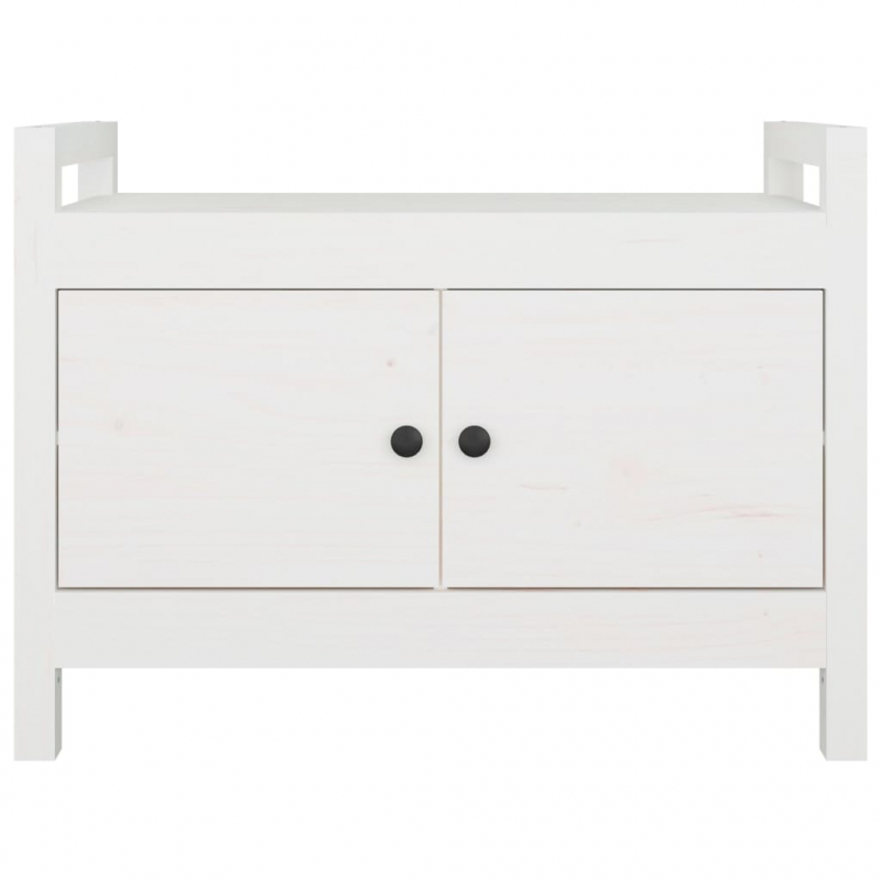 Flurbank Weiß 80x40x60 cm Massivholz Kiefer