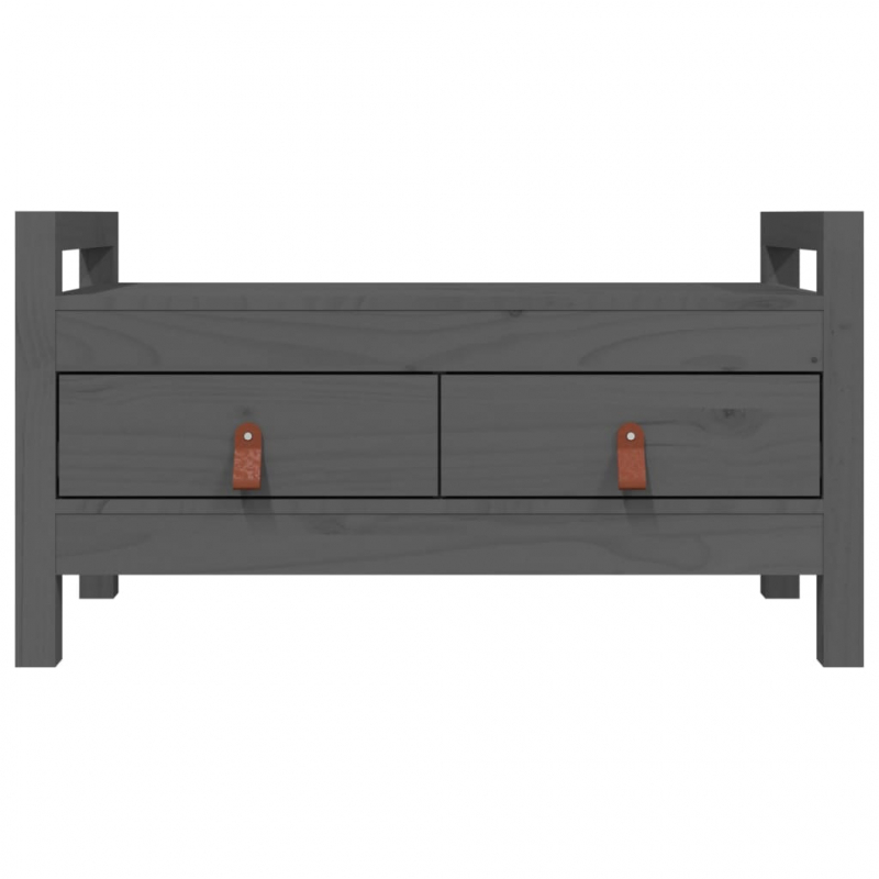 Flurbank Grau 80x40x43 cm Massivholz Kiefer