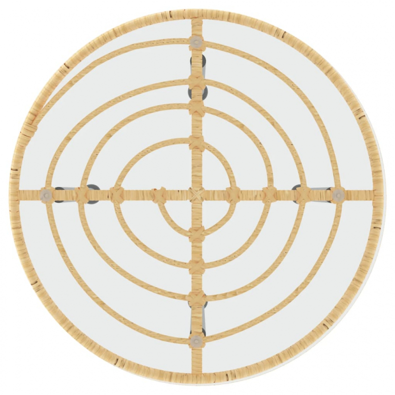 Esstisch Ø50 cm Hartglas und Stahl