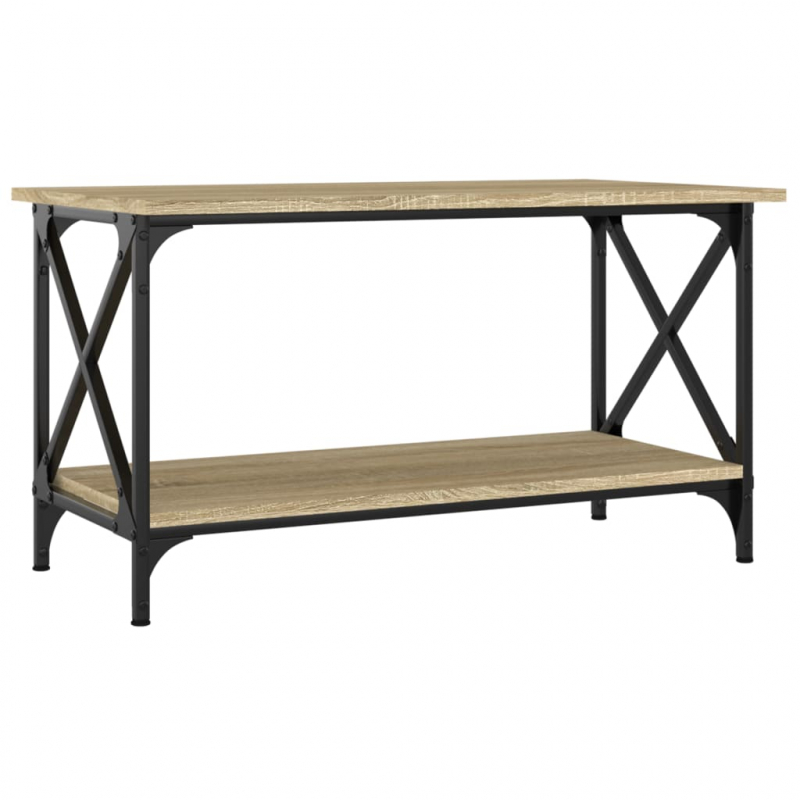 Couchtisch Sonoma Eiche 80x45x45 cm Holzwerkstoff und Eisen