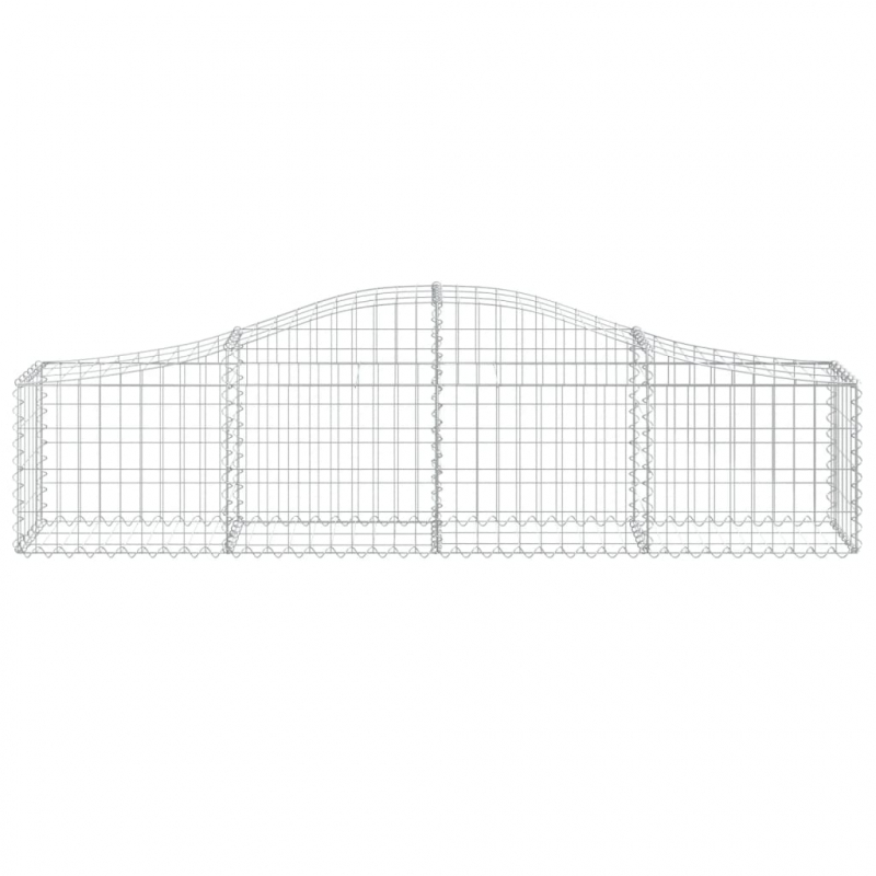 Gabionen mit Hochbogen 3 Stk. 200x30x40/60 cm Verzinktes Eisen
