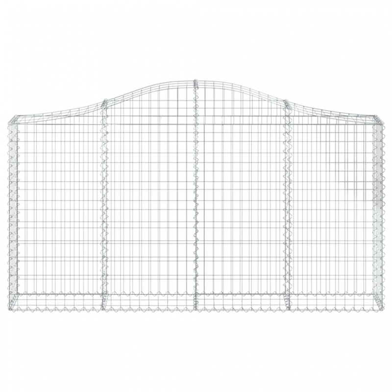Gabionen mit Hochbogen 3 Stk. 200x30x100/120cm Verzinktes Eisen