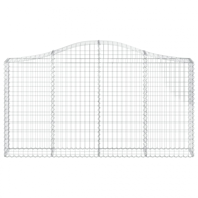 Gabionen mit Hochbogen 5 Stk. 200x30x100/120cm Verzinktes Eisen