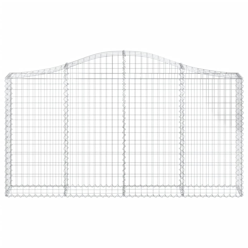 Gabionen mit Hochbogen 7 Stk. 200x30x100/120cm Verzinktes Eisen